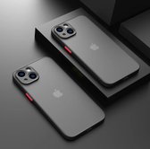 iPhone 15 Pro Hoesje - Shockproof Armor Matte Case - Mat Zwart - Lightweight - Camera Bescherming