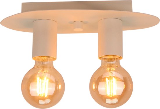Chericoni Colorato Plafondlamp - 2 Lichts - Cream - Ijzer & Metaal - Italiaans Design - Nederlandse Fabrikant.