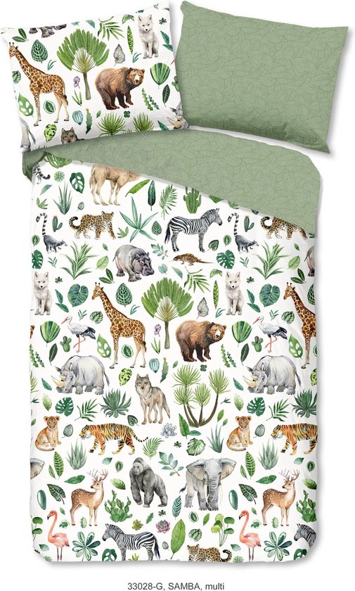 Housse de couette enfant Good Morning Samba jungle - coton - 140x200 + 70x90 cm