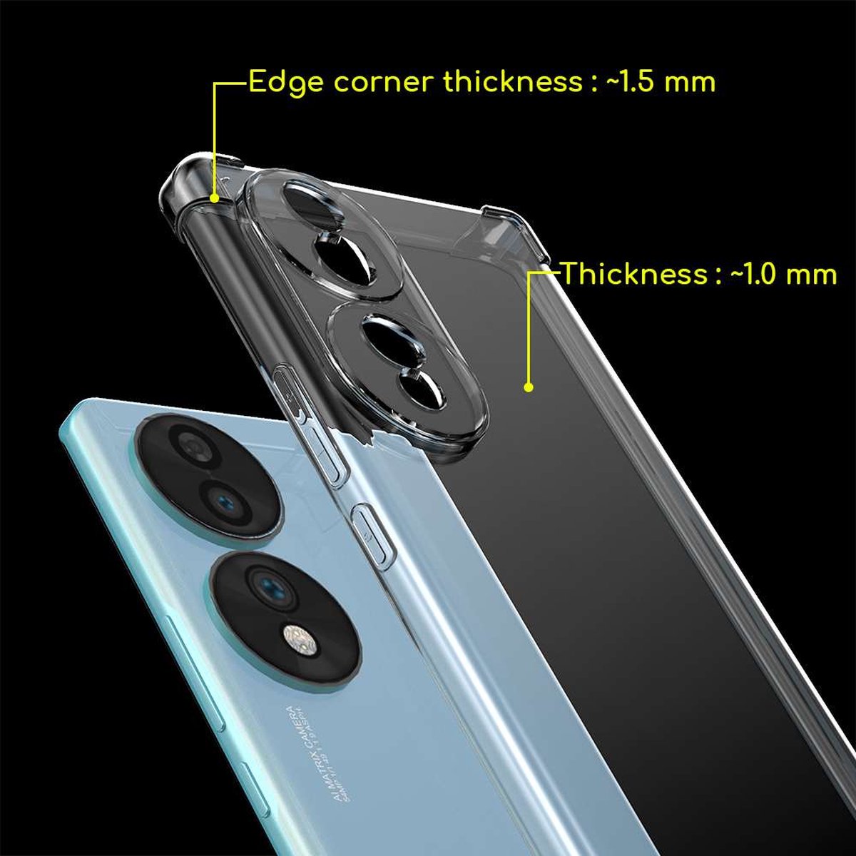 EbestStar Handyhülle Für Honor 70 – Transparente TPU Schutzhülle Mit Panzerglas, Rutschfest, Stoßabsorbierend