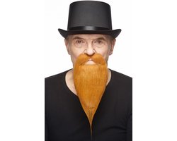Partychimp Dwergen Baard met Snor Zelfklevend Nep Snor en Baard voor Carnaval Verkleedaccessoire - Bruin/Rood - Imitatiebont