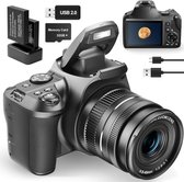Tades Digitale Camera - Foto Camera - Camera - 64MP Ultra HD - 40x Zoom - Wifi Verbinding Voor Eenvoudige Overdracht - 4k - Grijs