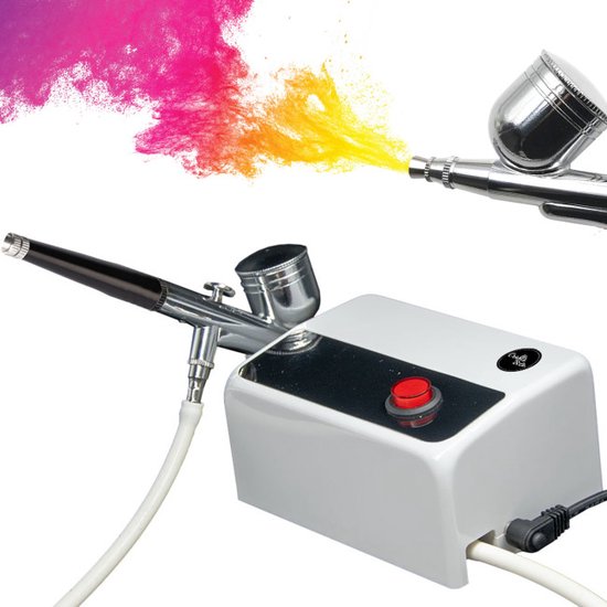 Airbrush Set met Compressor Airbrush Pistool - Airbrushsets - Exclusief Airbrush Verf - Air Brush - Wit
