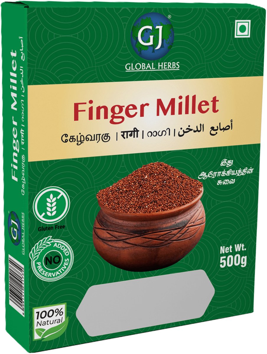 Goedkoopste GJ - Vingergierst - Finger Millet - Ragi - Glutenvrije Graan - 3x 500 g