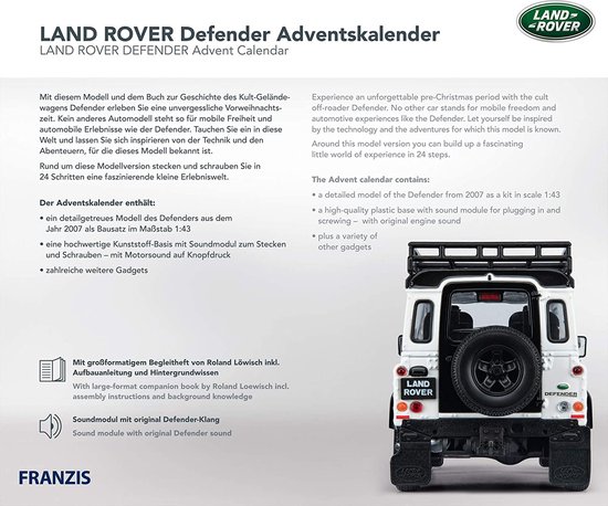 Franzis Adventkalender Land Rover Defender - Grijs - 24-delig | bol