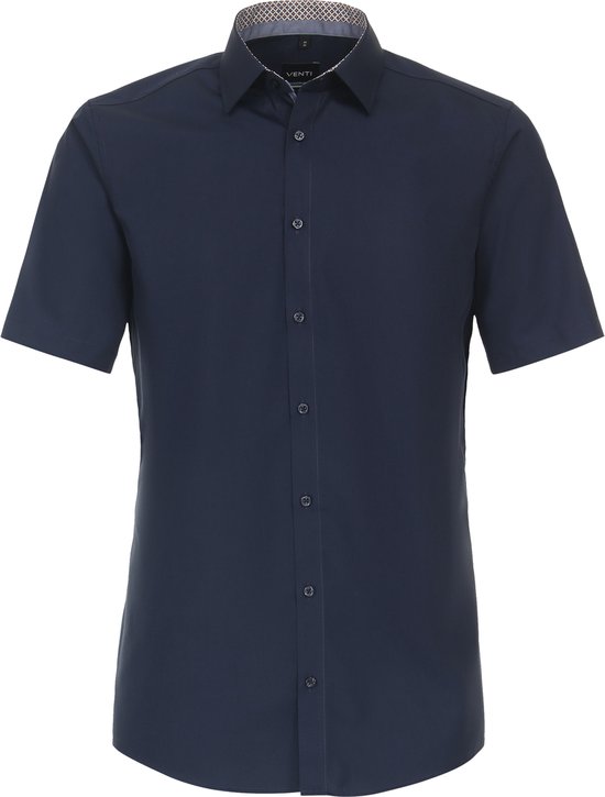 Chemise VENTI coupe moderne - manches courtes - popeline - bleu - Sans repassage - Col : 37