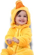 BoefieBoef Eend Dieren Baby Onesie Romper Pyjama - Carnaval - Baby & Peuter Verkleedkleding - Verkleedkostuum - Kinder Dierenpak - Dreumes Kruippak - Boxpak - Baby & Dreumes & Peuter 6-18 maanden