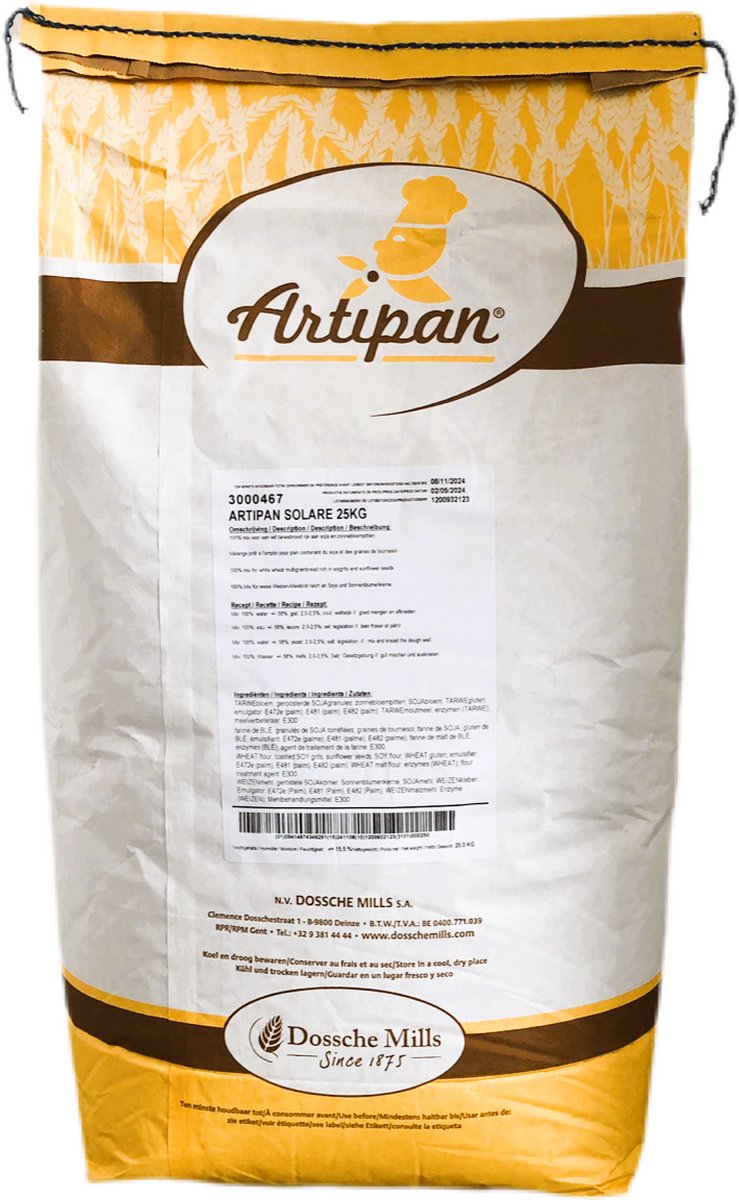 Artipan Solare 25kg - brood bakken - bakingrediënt - bloem