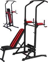 BackCrusher Ultimate - Pull Up Station met Fitnessbank - Krachtstation - Power Tower - Homegym