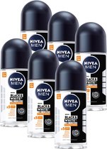 Bol.com NIVEA MEN Black & White Ultimate Impact Deodorant Roller - Voordeelverpakking - 6 x 50ml aanbieding