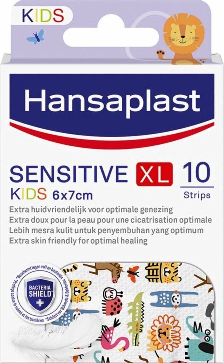 Goedkoopste Hansaplast Kids Sensitive XL Dieren Pleisters - Wondpleisters - Wondverzorging Kinderen - Grote Kinder pleisters - Eilandpleister 6 x 7cm - 10 Stuks