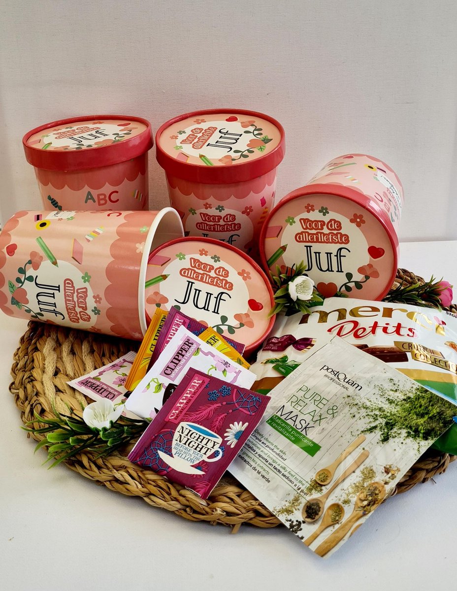 Cadeaupakket juf - bedankje juf - juffendag - juffen cadeau - einde schooljaar bedankje