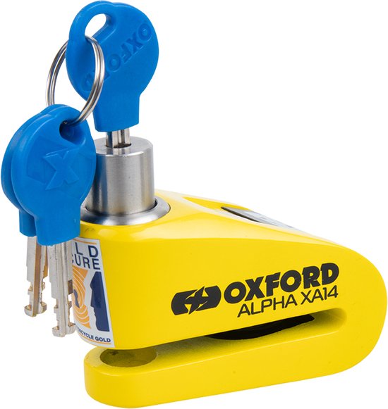 Oxford XA14 Alarm Schijfremslot ART 4 - Geel van Oxford — afbeelding 3