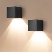 Wandlamp op zonne-energie voor buiten - Set van 2 stuks met verlichtingsmodi en IP65 waterdicht ontwerp