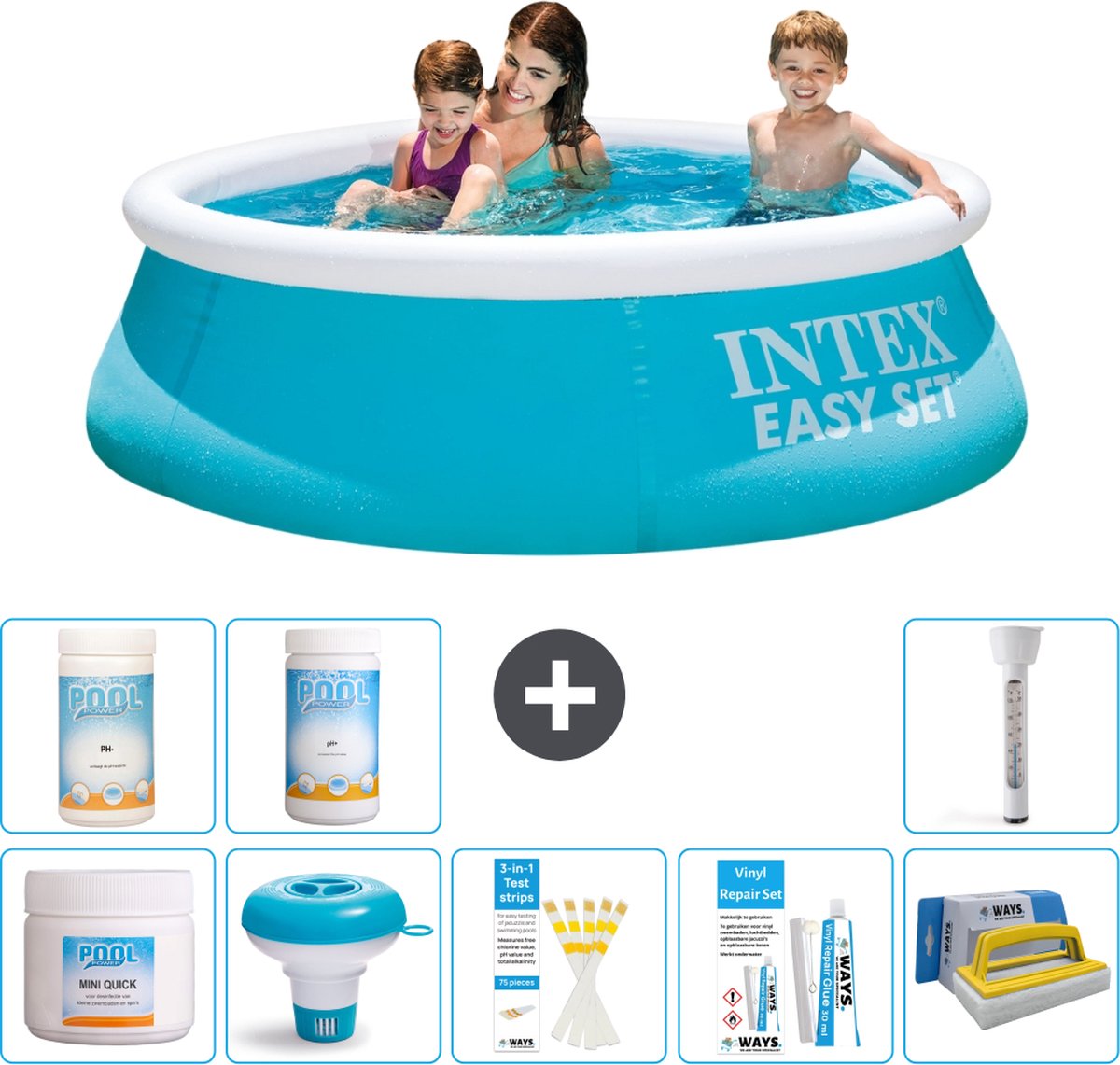 Intex Rond Opblaasbaar Easy Set Zwembad – 183 x 51 cm – Blauw – Inclusief Chloor – Chloordrijver – Testrips – Reparatiesetje – Scrubborstel – PH-waarde – PH-waarde – Thermometer Intex Rond Opblaasbaar Easy Set Zwembad – 183 x 51 cm – Blauw – Inclusief Chloor – Chloordrijver – Testrips – Reparatiesetje – Scrubborstel – PH-waarde – PH-waarde – Thermometer