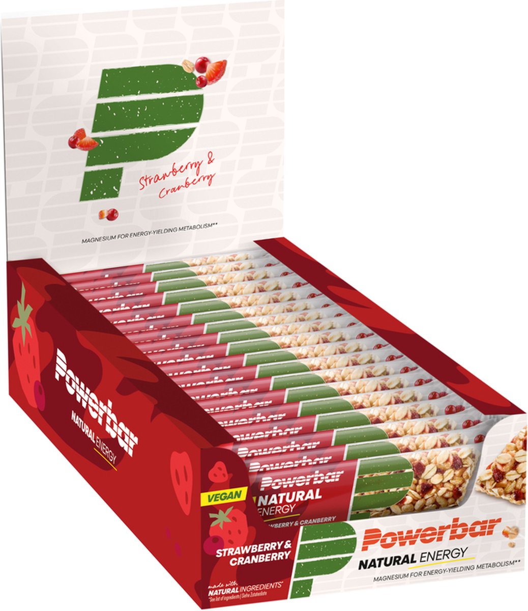 Goedkoopste Powerbar Vegan energiereep | Natural Energy Bar | Strawberry & Cranberry 18x40g