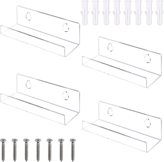 Nillie LP houder aan de muur | 6 stuks | Transparant | Plakkende LP houder | Vinyl