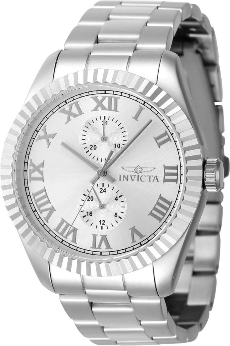 Invicta Specialty 47421 Heren Horloge - Waterdicht - Analoog - Quartz Uurwerk - Roestvrij Staal met zilveren Wijzerplaat - 43mm