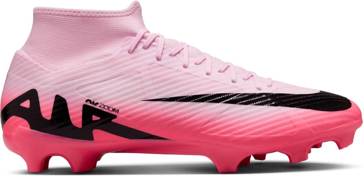 Roze Nike Zoom Mercurial Superfly Academy FG/MG voetbalschoenen voor mannen, maat 45, met vetersluiting en elastische bove...