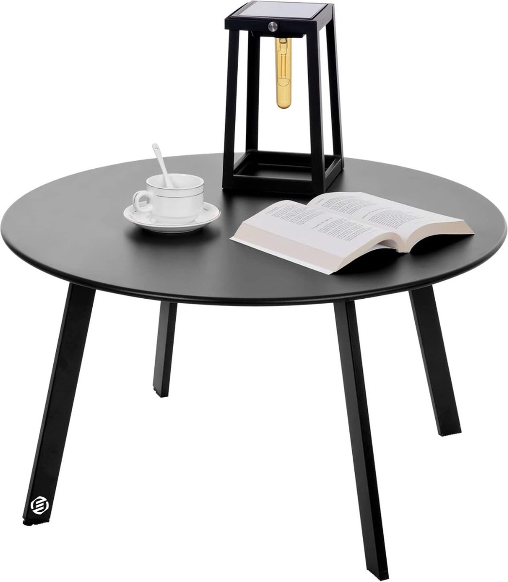 Equivera Bijzettafel Buiten - Bijzettafel Tuin - Salontafel Buiten - Salontafel Tuin - Koffietafel Buiten - Voor Binnen en Buiten - Must Have Voor Jouw Tuin! Zwart