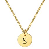Marama - ketting letter S - RVS-Gold Plated - dames - cadeau - goud - ronde hanger - collier - luxe geschenkverpakking