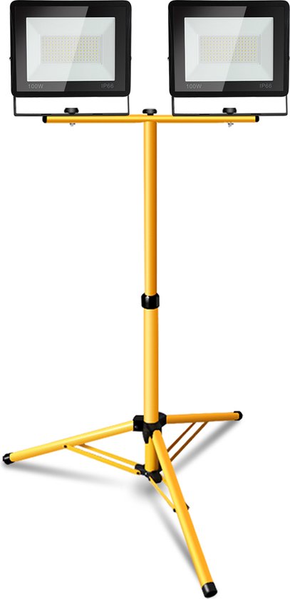 UISEBRT LED Bouwlamp Met Statief - 2 x 100W Schijnwerper