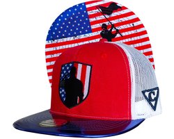 Capiche® Trucker Snapback Pet Heren – 4th of July – 4 Juli in Amerika – Rood & Wit & Blauw Metallic – Verstelbaar met Druksluiting – Sportcap – Trucker Baseball Cap – Amerikaanse Onafhankelijkheidsdag