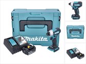 Makita DTD 157 RM1J accu-slagmoersleutel 18 V 140 Nm 1/4" borstelloos + 1x oplaadbare accu 4.0 Ah + lader + Makpac