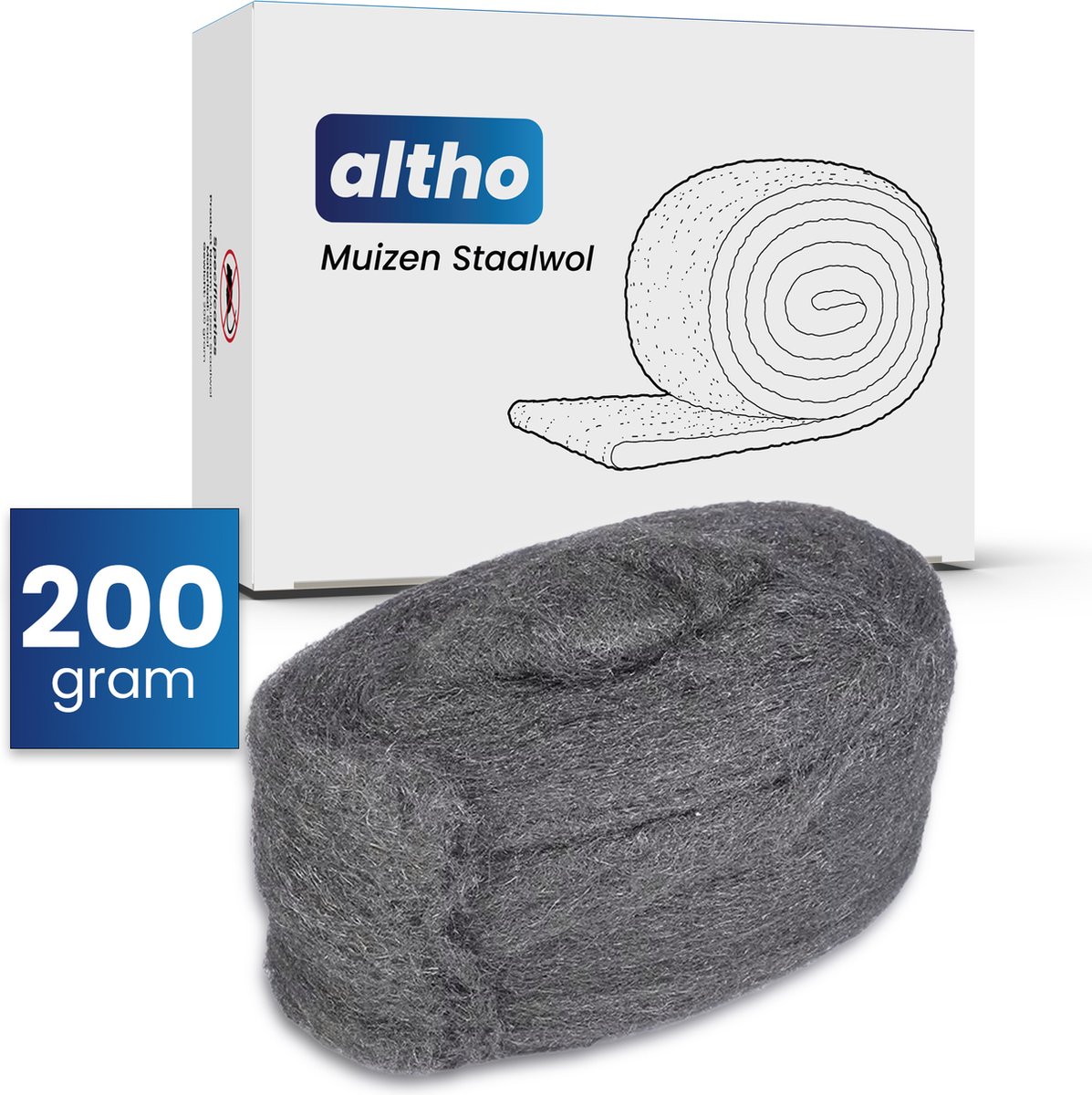 Altho Muizen Staalwol 200 gram Inclusief Schaartje Muizengaas Muizenverjager