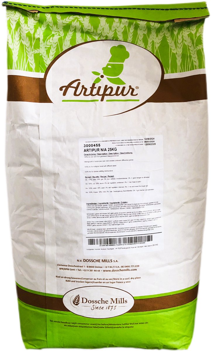 Artipur Nia 25kg - brood bakken - bakingrediënt - bloem