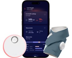 Owlet Dream Sock - Moniteur pour bébé intelligent certifié Medisch avec notifications de fréquence cardiaque, d'oxygène et de santé en direct - Blauw