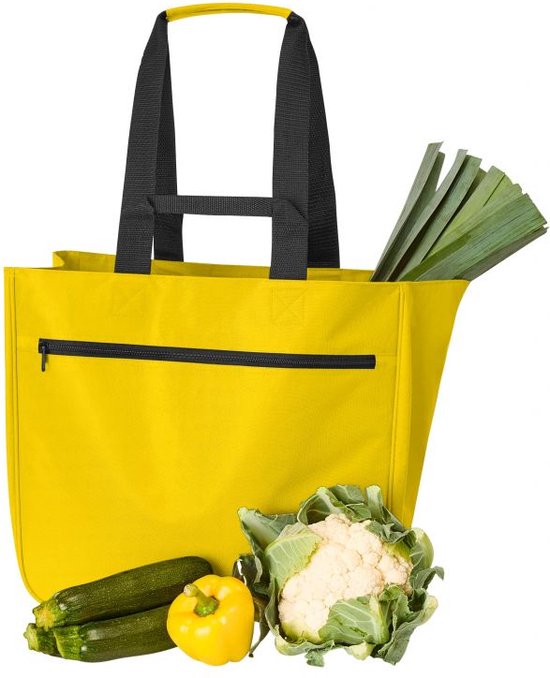 Shopper - sac shopping - jaune - 30 Litres - 37 x 40 x 20 cm - matière 100% recyclée - pratique - Halfar®