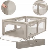 Selonis Square Babybox Met Plastic Ballen, Basketbal, Grijs:Grijs /Wit/Turkoois,100 Ballen