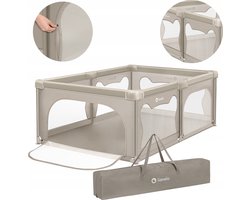 Lionelo Willow - Box voor baby's - 2 afsluitbare zij-ingangen - zeer grote speelruimte - 4 zuignappen op de hoeken