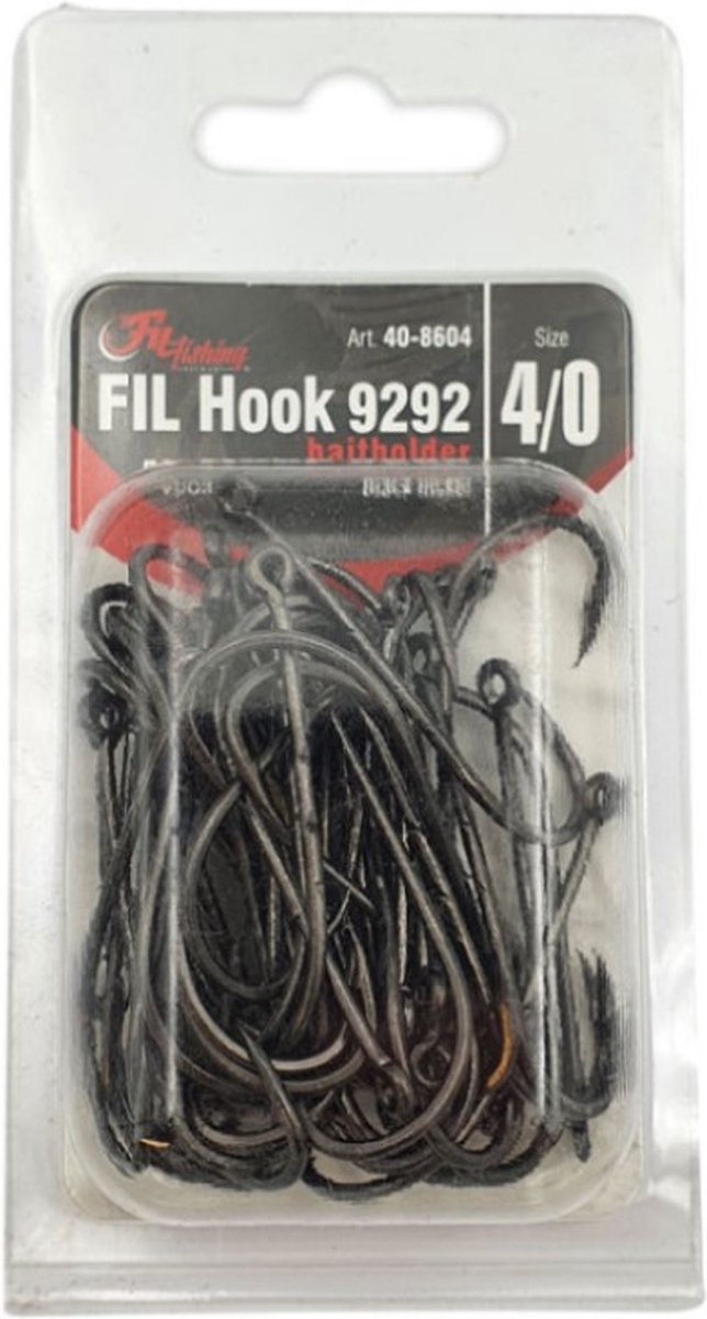 Fil Hook 9292 'Baitholder' - Haakmaat 1/0 - 50 stuks - Zeevishaken - Roofvis Haken - Vishaak