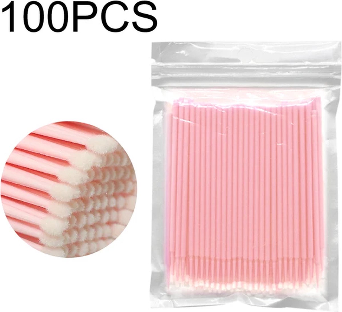 Goedkoopste Premium microbrushes 100 stuks roze - wegwerp microbrush - micro brush - micro brushes - mini wattenstaaf - micro wattenstaafjes - micro borstel