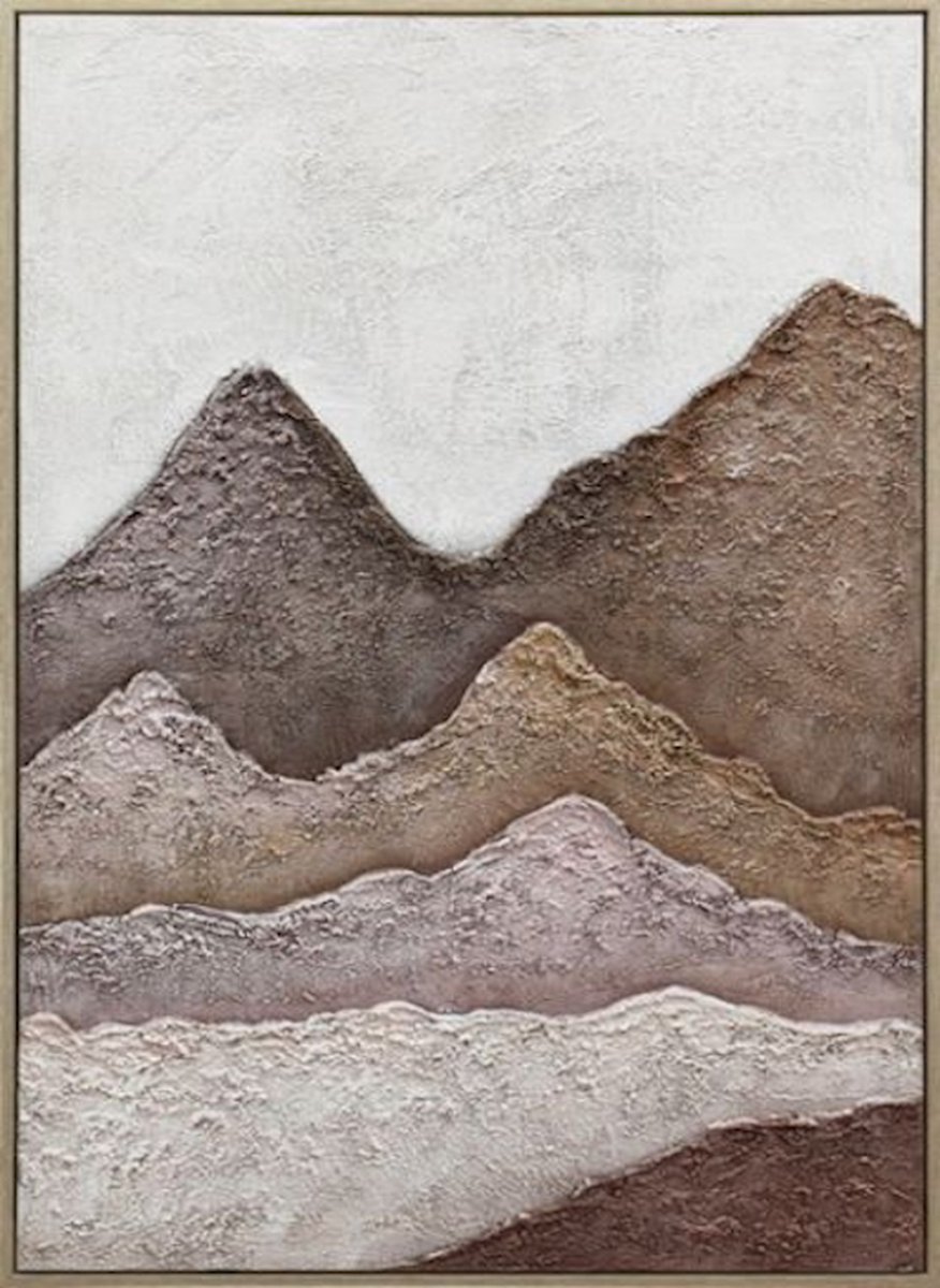 Schilderij handgeschilderd bergen abstract 60x90cm