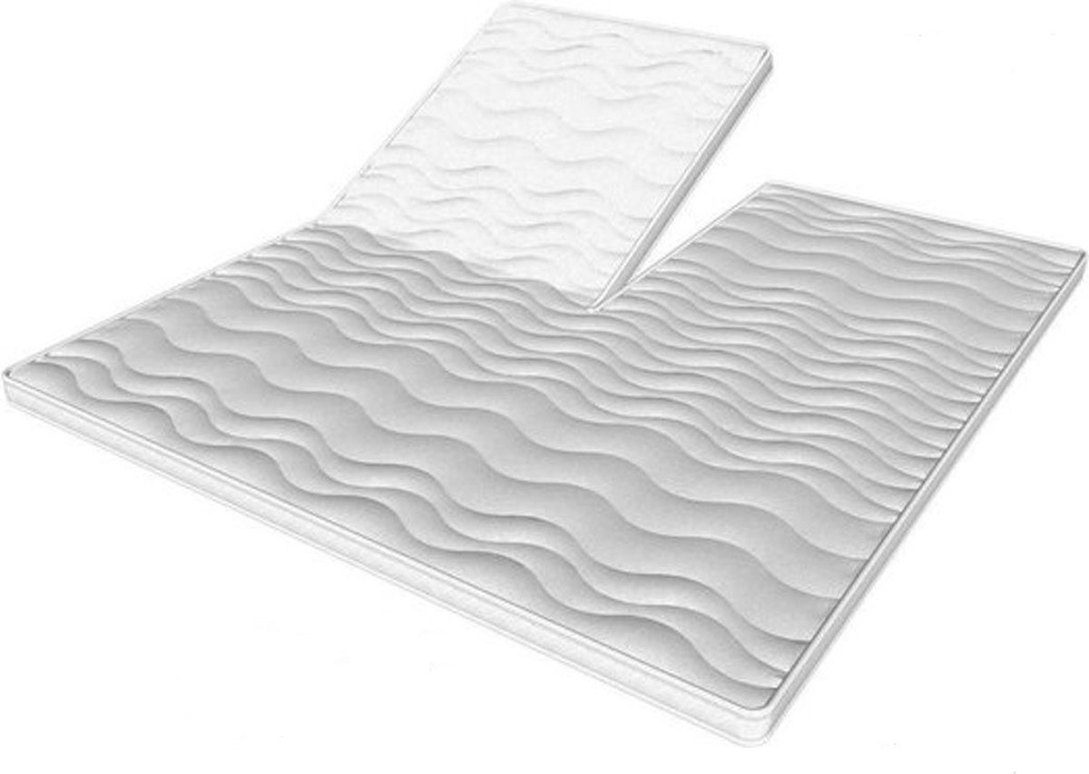 Toros Bedden - Topmatras Split -160x200 - Topper Matras HR Koudschuim - 9cm - Orthopedisch - 4 Seizoens Topper Hotel XL - Anti Bacterieel - Wit
