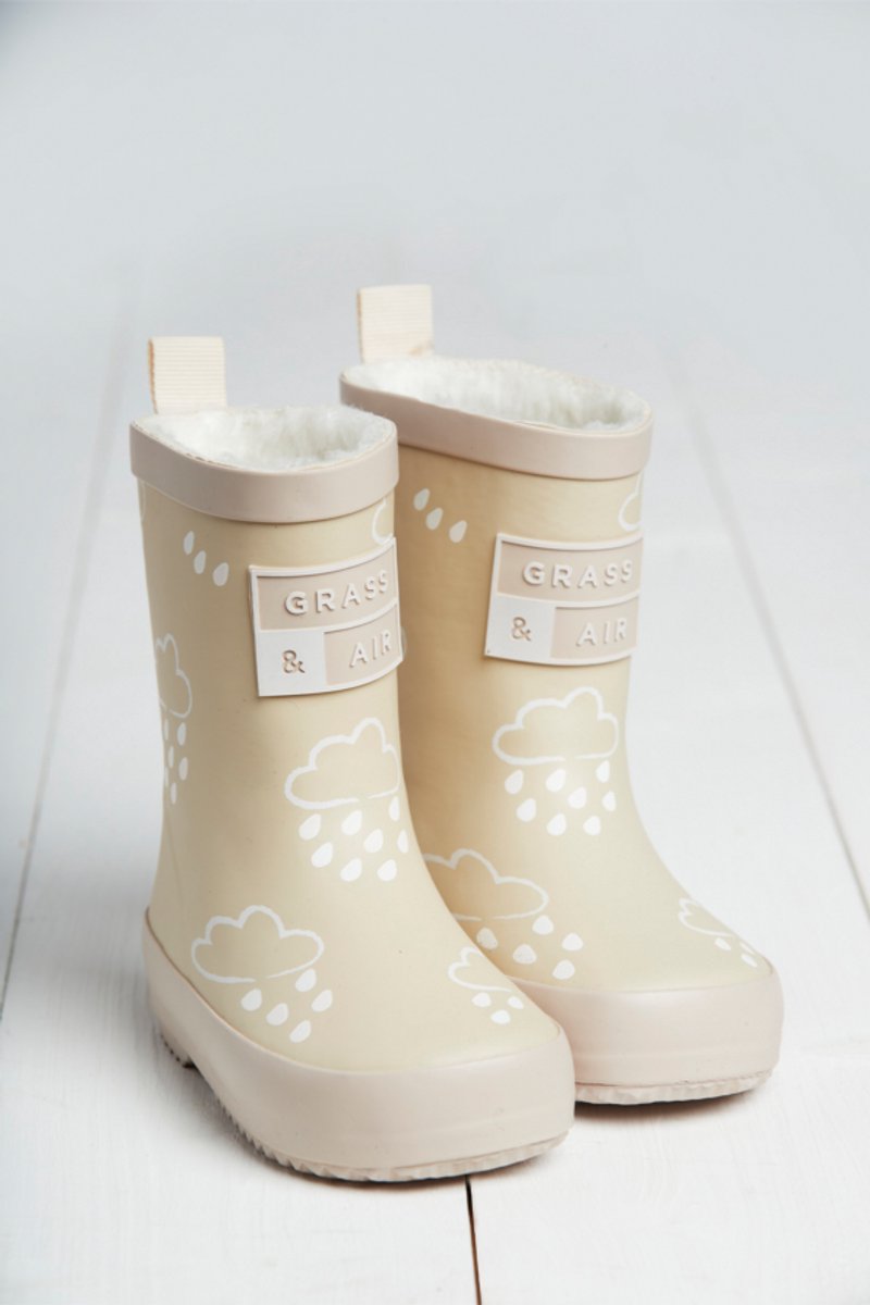 Grass & Air | Kleur Veranderende Kinder Regenlaarzen | Winter | Stone | Maat 28 (UK10)