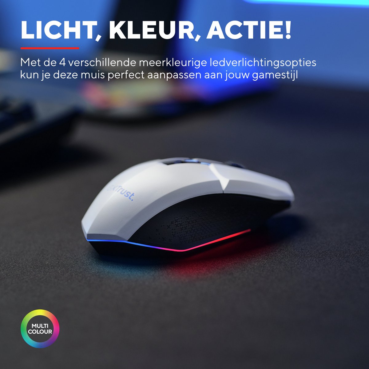 Trust GXT 110W Felox - Gaming Muis Draadloos - 4800 DPI - RGB Verlichting - Zwart thumbnail 4