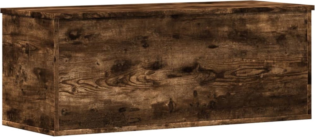 vidaXL - Opbergbox - 90x35x35 - cm - bewerkt - hout - gerookt - eikenkleurig