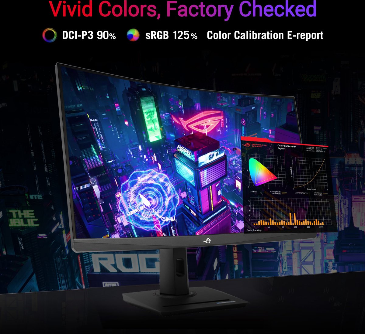ASUS ROG Strix XG32WCS USB Type-C Gaming Monitor - QHD VA Curved - 180Hz - 1ms - FreeSync - 7,5W USB-C - 31.5 Inch thumbnail 6