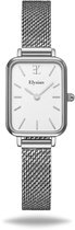 Elysian - Horloge Dames Rechthoekig - Zilver Mesh - Waterdicht - 26mm - Cadeau Voor Vrouw