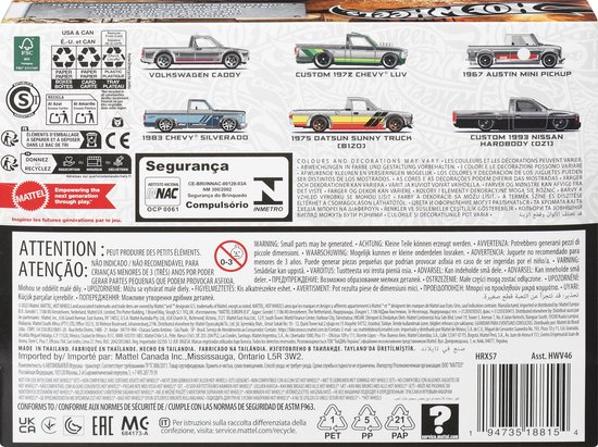 Hot Wheels Zamac Thème 6-Pack
