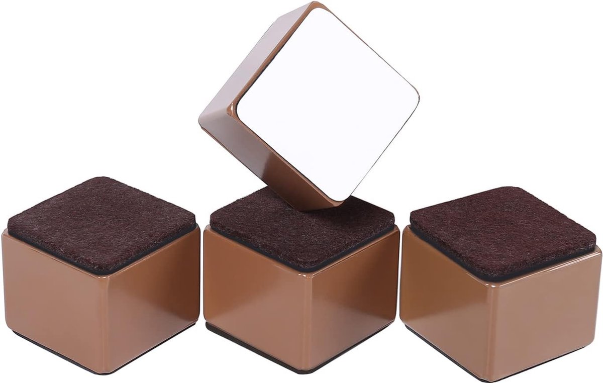Zelfklevende Bedverhogers van Koolstofstaal - Set van 4 - Verbeter de Opbergruimte van Je Bed - Eenvoudige Installatie - Stijlvol Design - Duurzaam Materiaal - Modern Meubelaccessoire