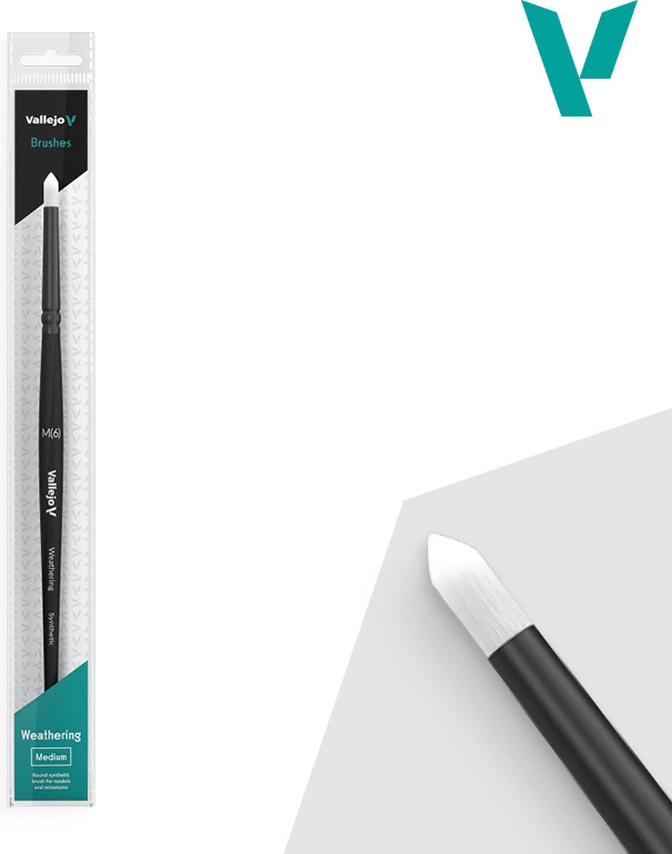 Vallejo VALB08002 Verwering Ronde Synthetische Penseel Medium Pense(e)l(en)