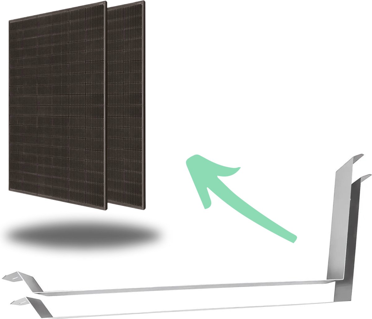 LDY - Zonnepaneel Beugel voor 2 Panelen - Aluminium Zonnepaneel Frame - Zonnepaneel Beugel voor Plat Dak - Eenvoudig te monteren - Landscape Opstelling / Horizontaal - Geschikt voor Zonnepanelen