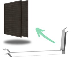 LDY - Zonnepaneel Beugel voor 2 Panelen - Aluminium Zonnepaneel Frame - Zonnepaneel Beugel voor Plat Dak - Eenvoudig te monteren - Landscape Opstelling / Horizontaal - Geschikt voor Zonnepanelen