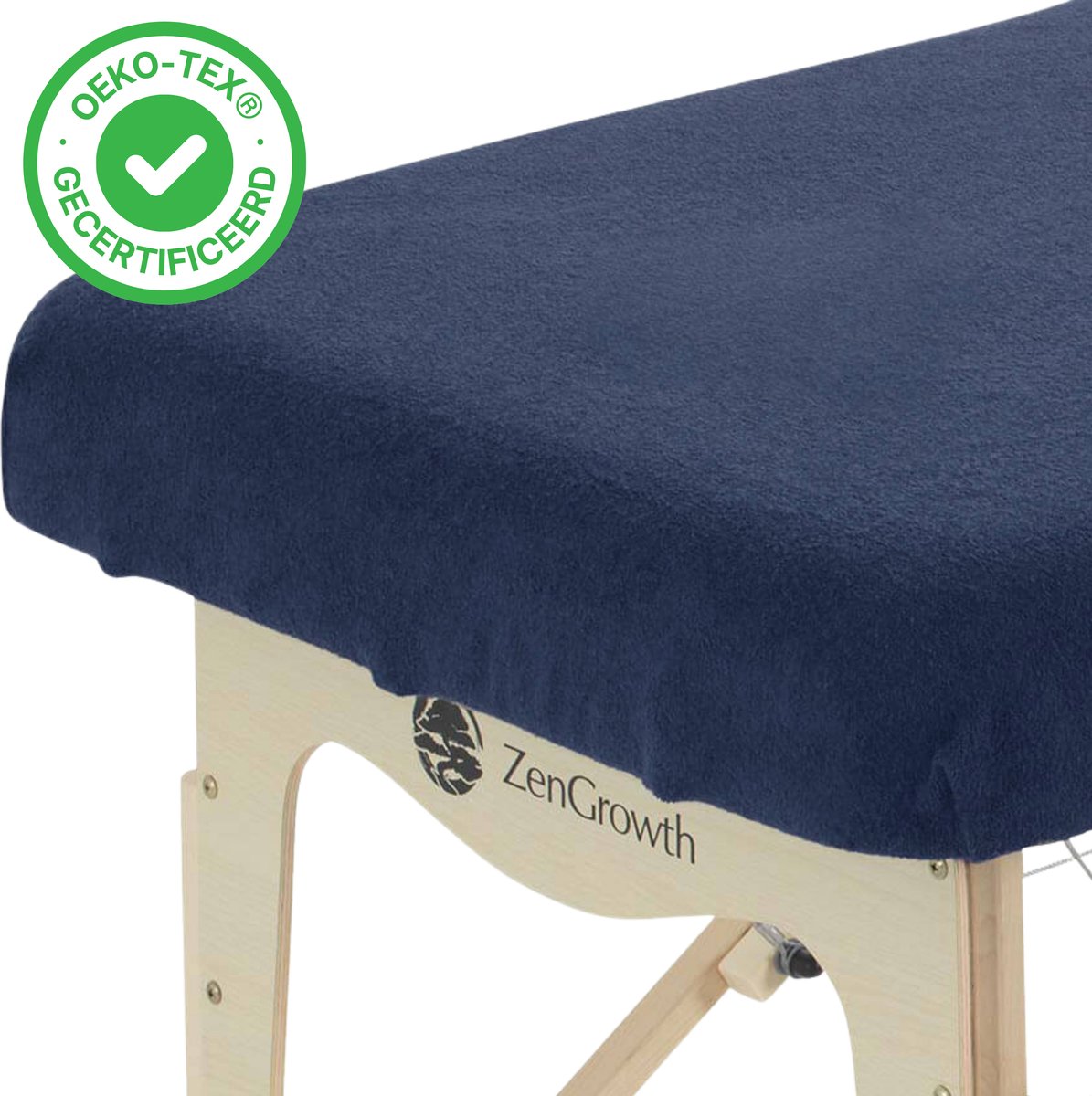 Goedkoopste ZenGrowth® Badstof Hoeslaken Massagetafel Marineblauw – Zonder uitsparing – 280 gram/m2 dikte – Geschikt voor massagetafels met lengte 180 tot 185 cm – 63 tot 71 cm breedte – Stretch materiaal