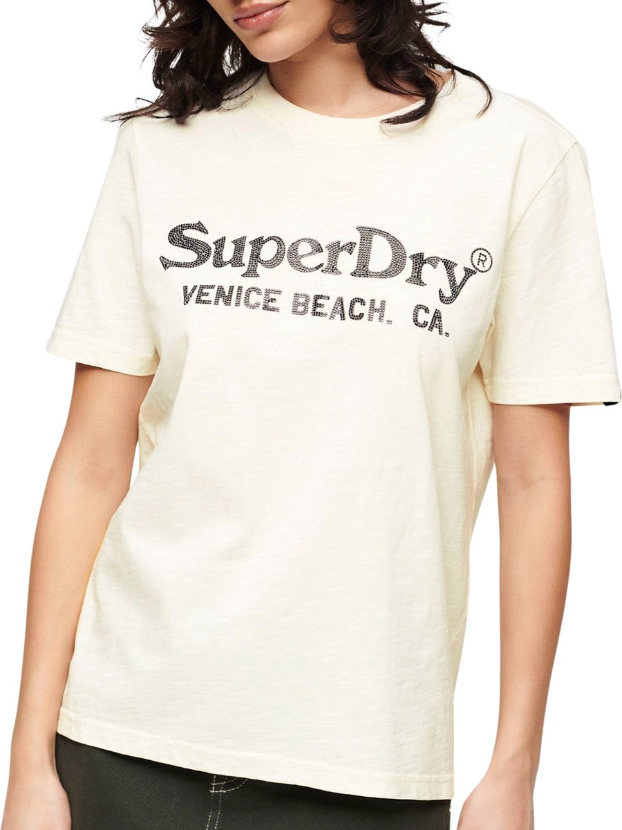 Superdry METALLIC VENUE RELAXED Dames T-shirt Wit